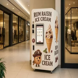 آلة بيع الآيس كريم لينة تلقائيًا بالكامل - 24/7 الصف التجاري مع نظام الإدارة عن بعد